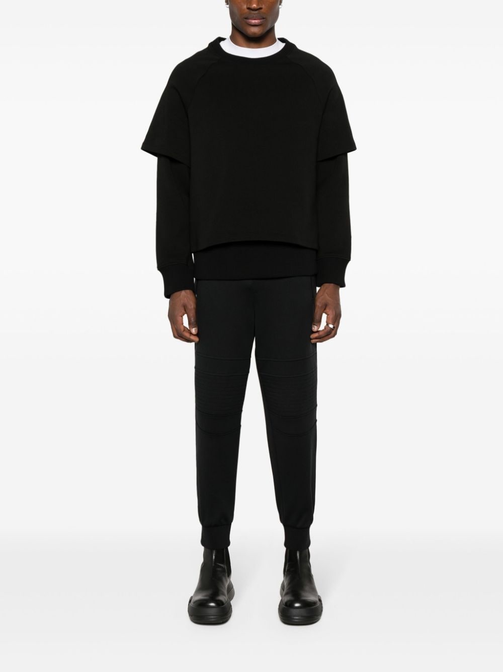 layered jersey sweatshirt - 2