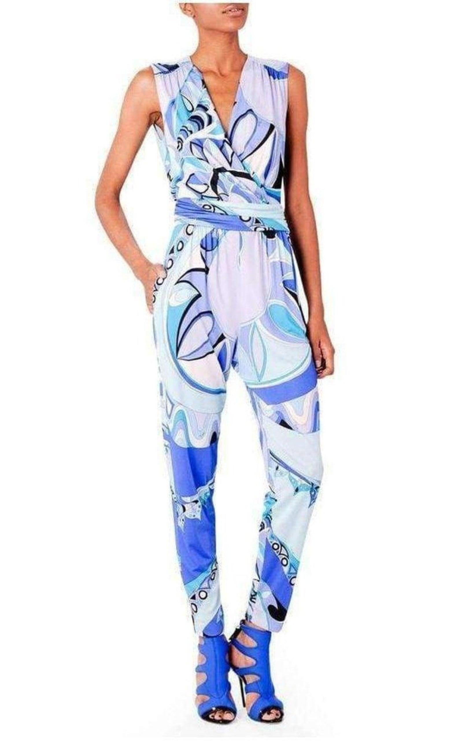 Print Cross Front Jumpsuit - 2