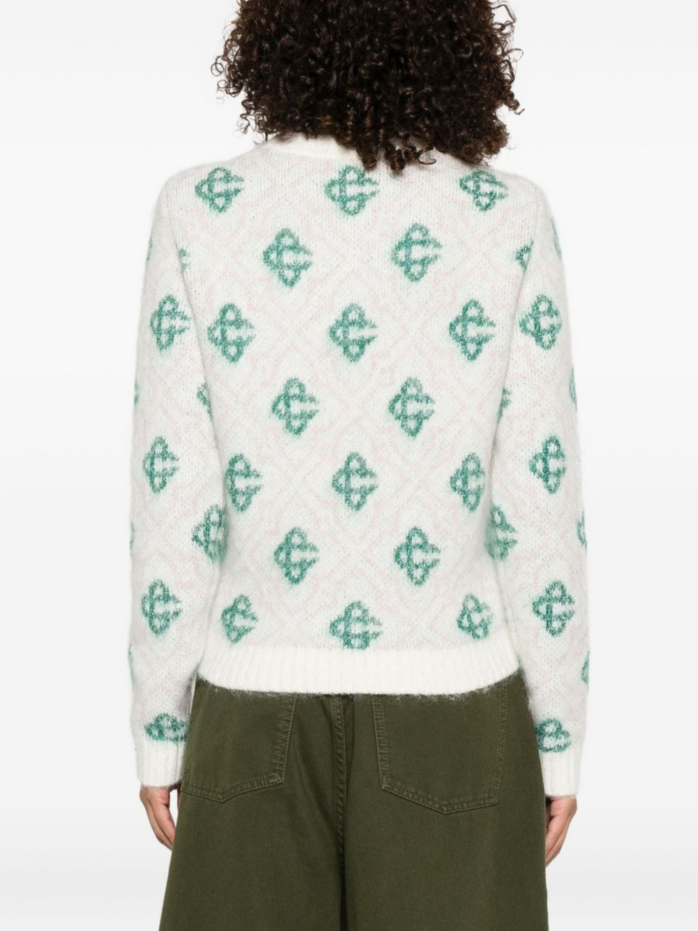 patterned crew-neck sweater - 4