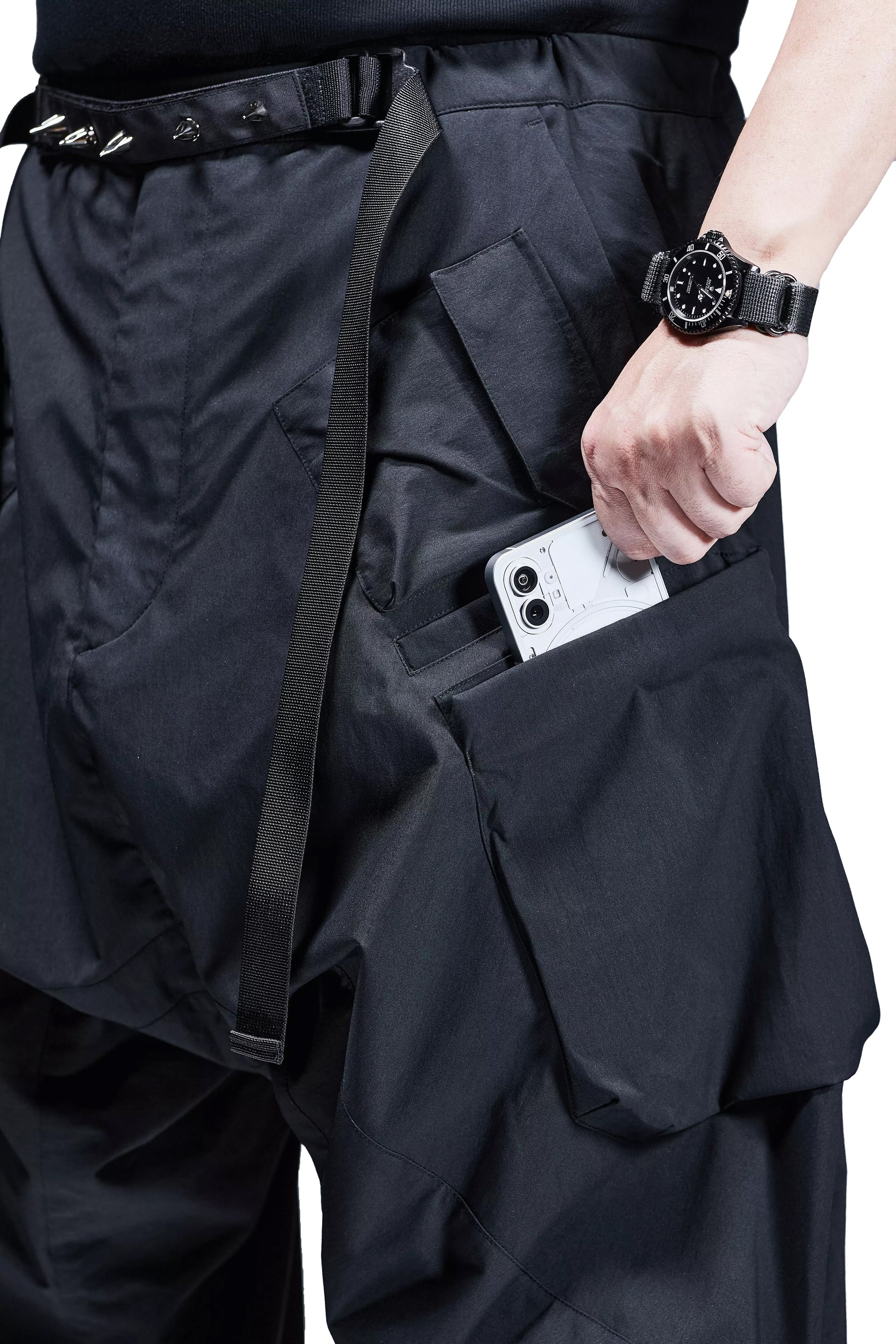 ENCAPSULATED NYLON ULTRAWIDE DRAWCORD CARGO TROUSER GEN. 1 (P30AL-E) / BLK - 13