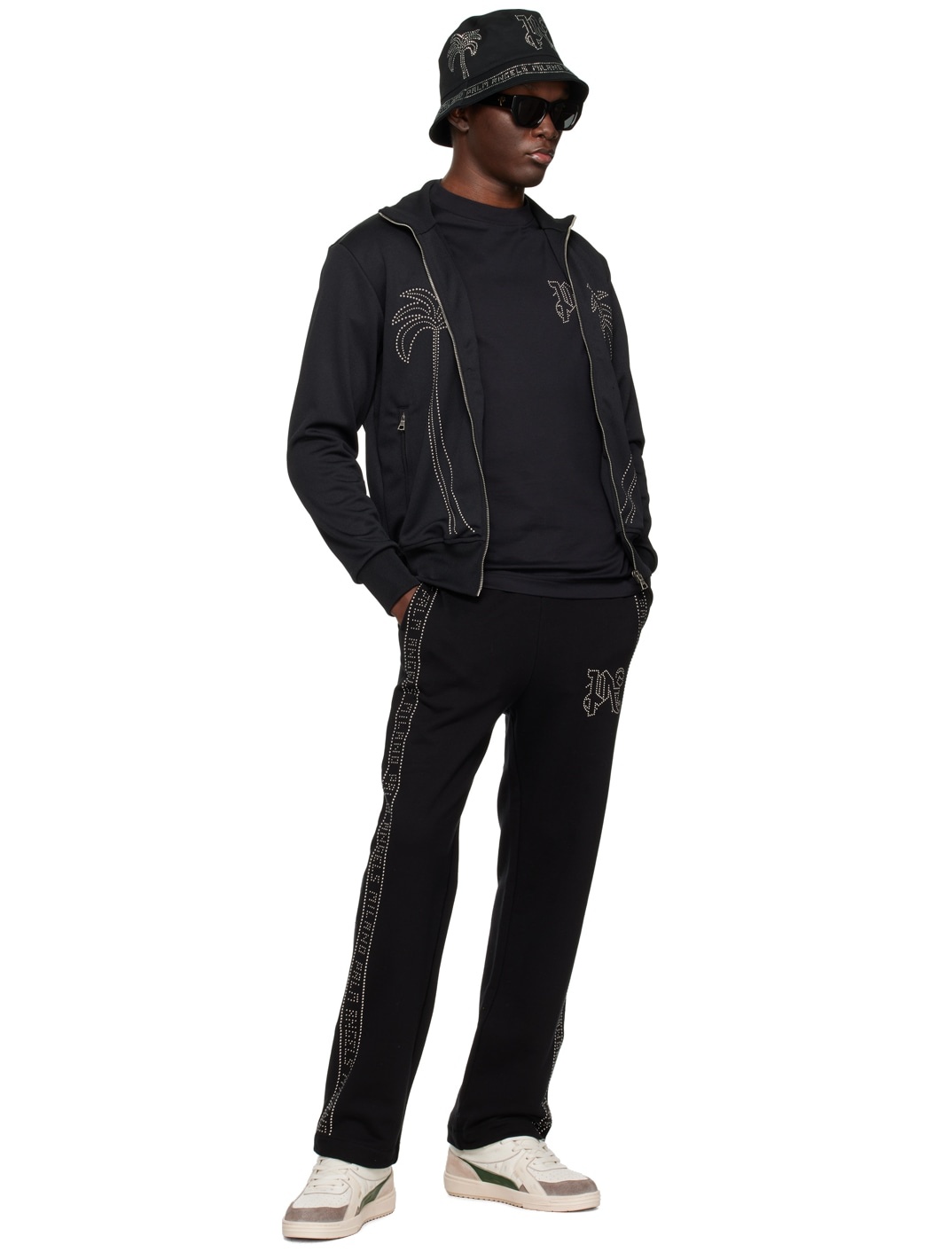 Black Milano Stud Track Jacket - 4