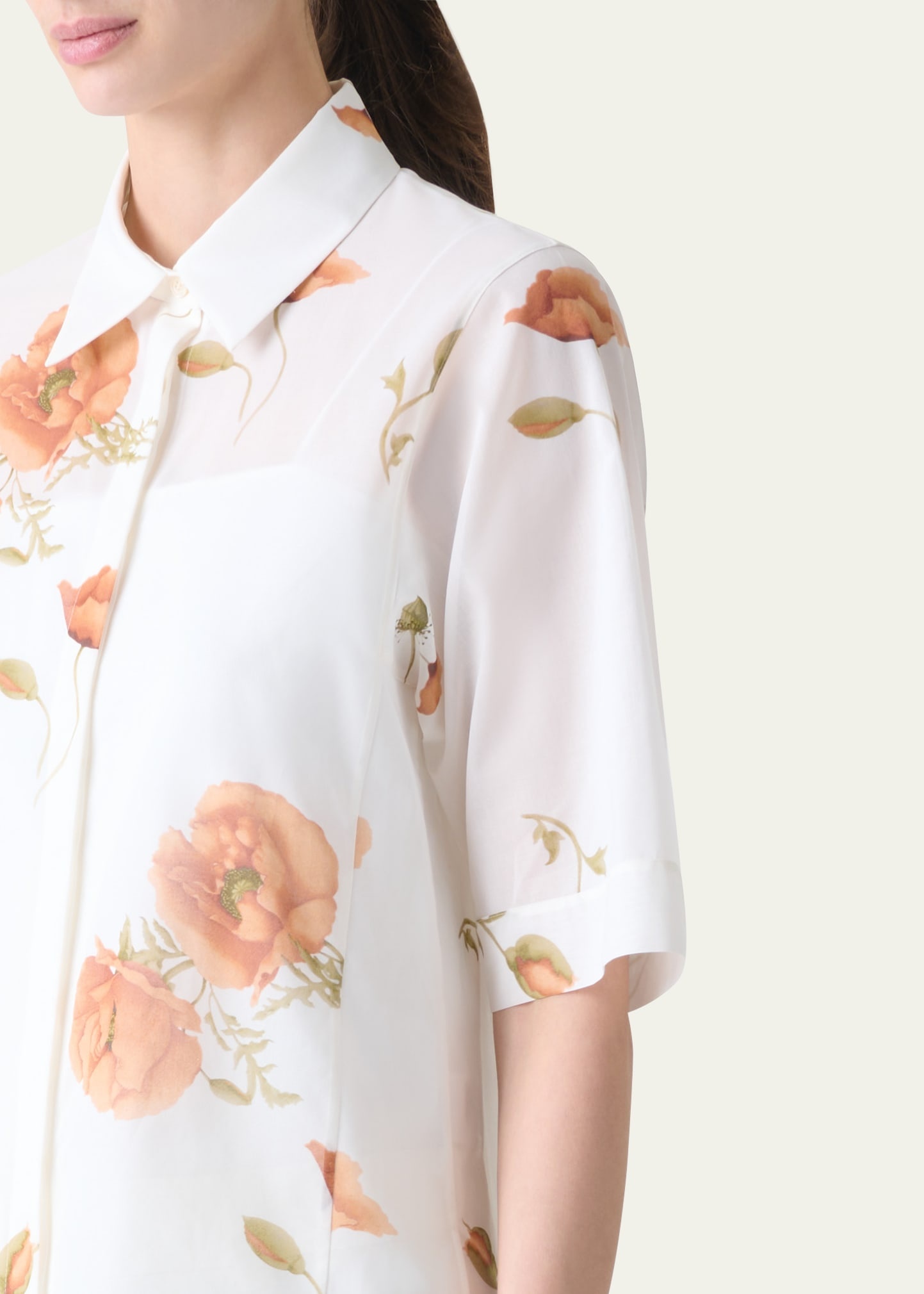 Anemone Print Cotton Voile Blouse - 5