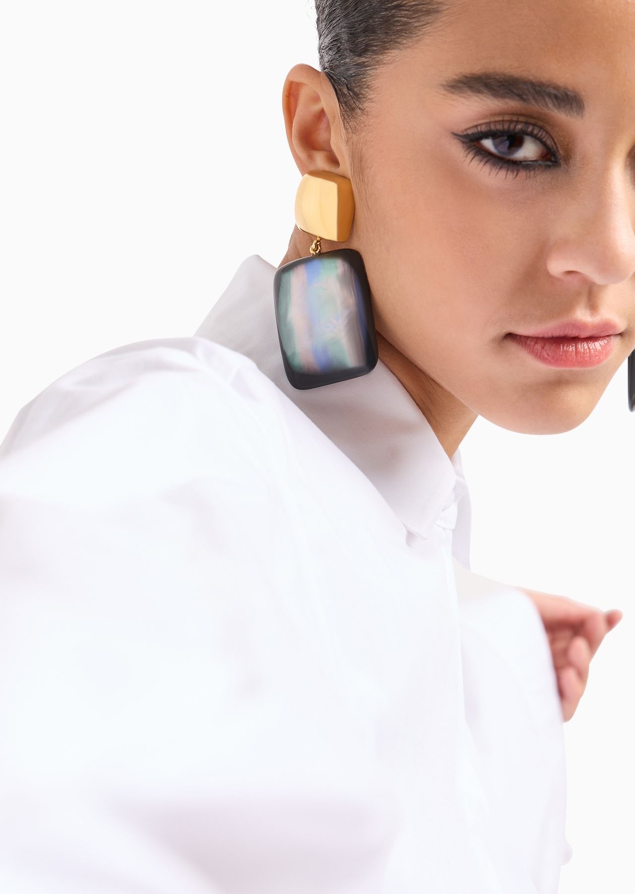 Oversize multicoloured pendant earrings - 3