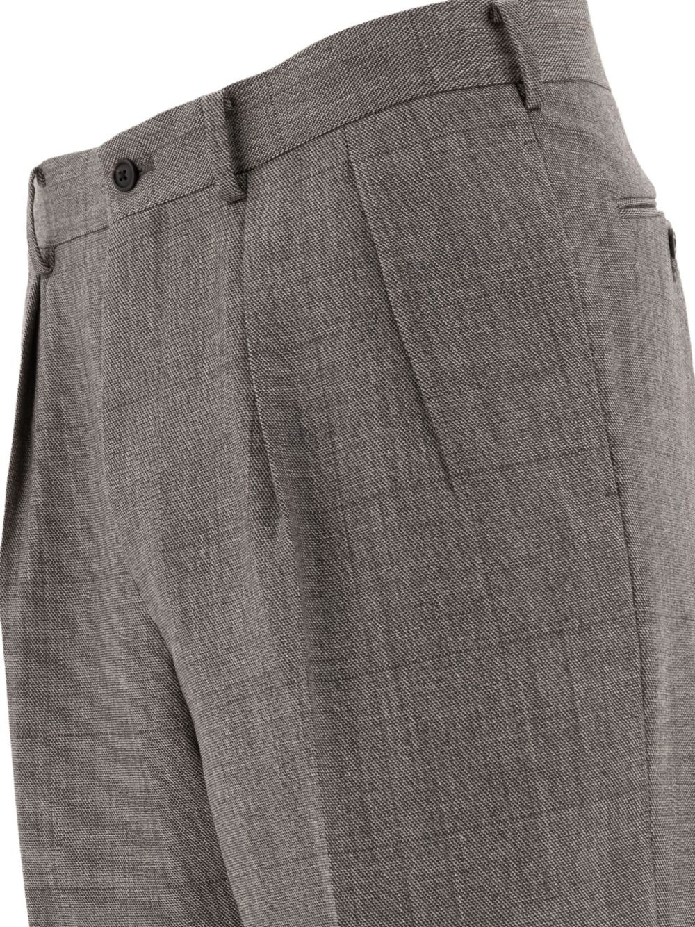 pleated-front wool trousers - 4