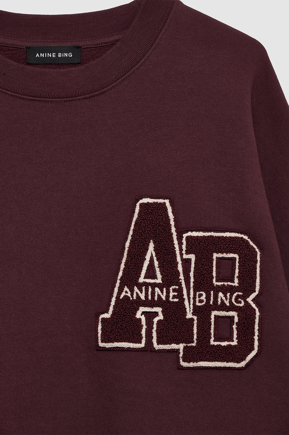 Miles Oversized Sweatshirt Letterman - Dark Burgundy - 4