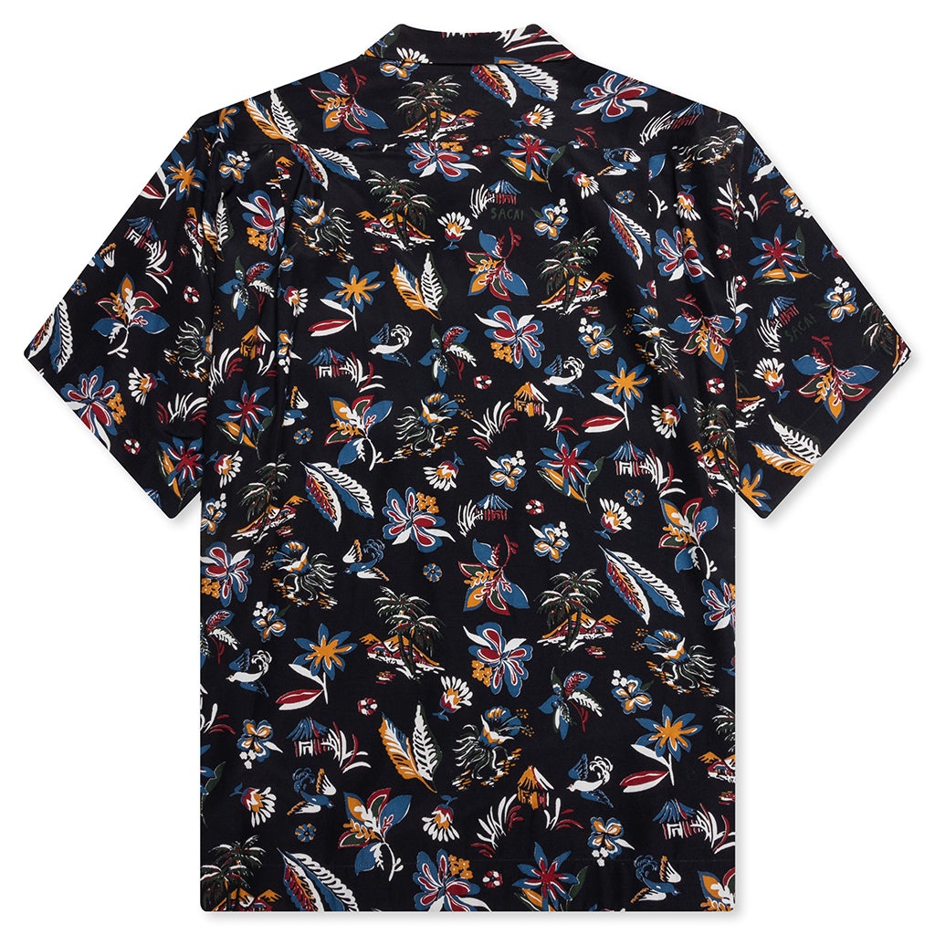 CAR RACE TROPICAL PRINT SHIRT - BLACK/TROPICAL - 2