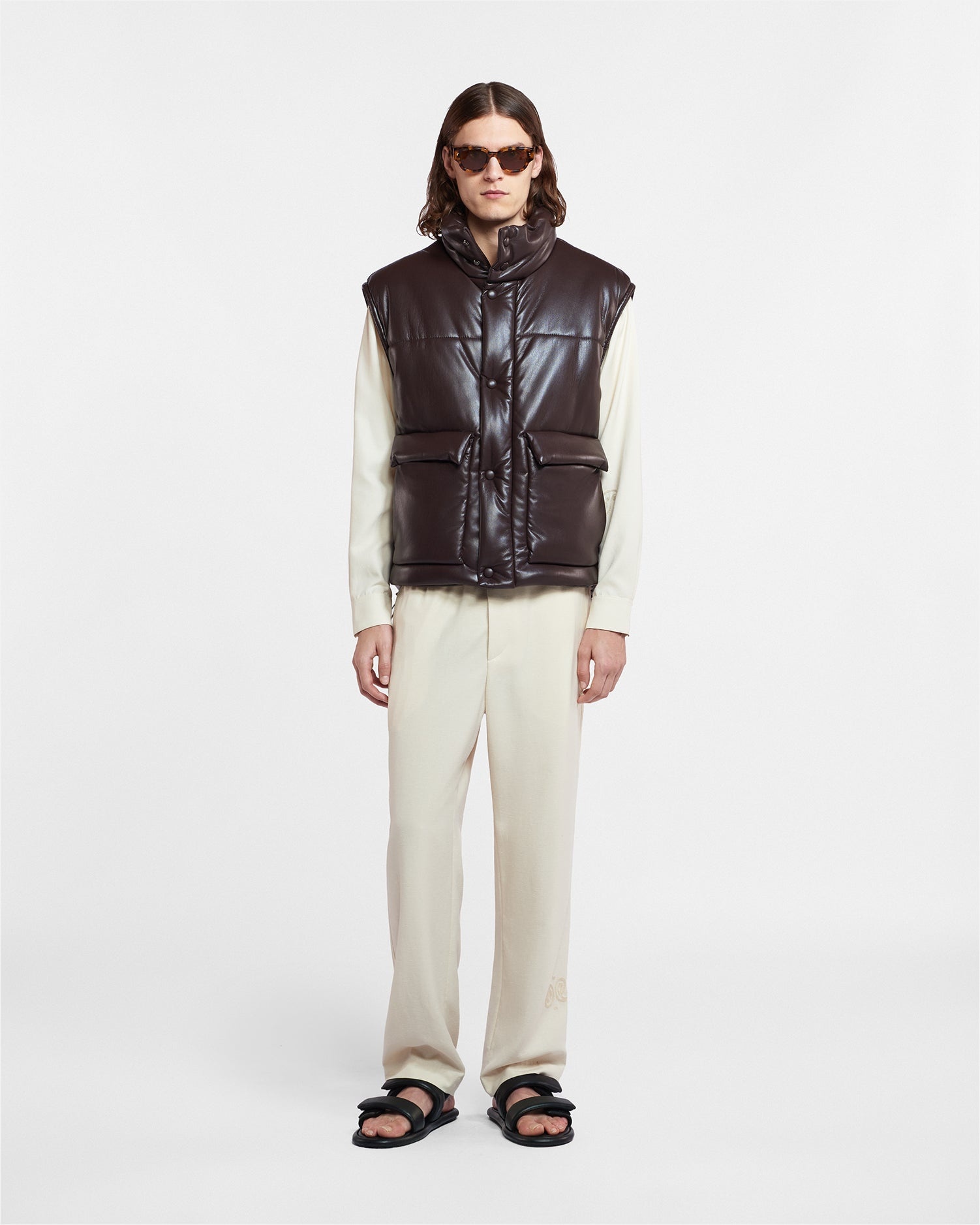 Embroidered Slub Pants - 3