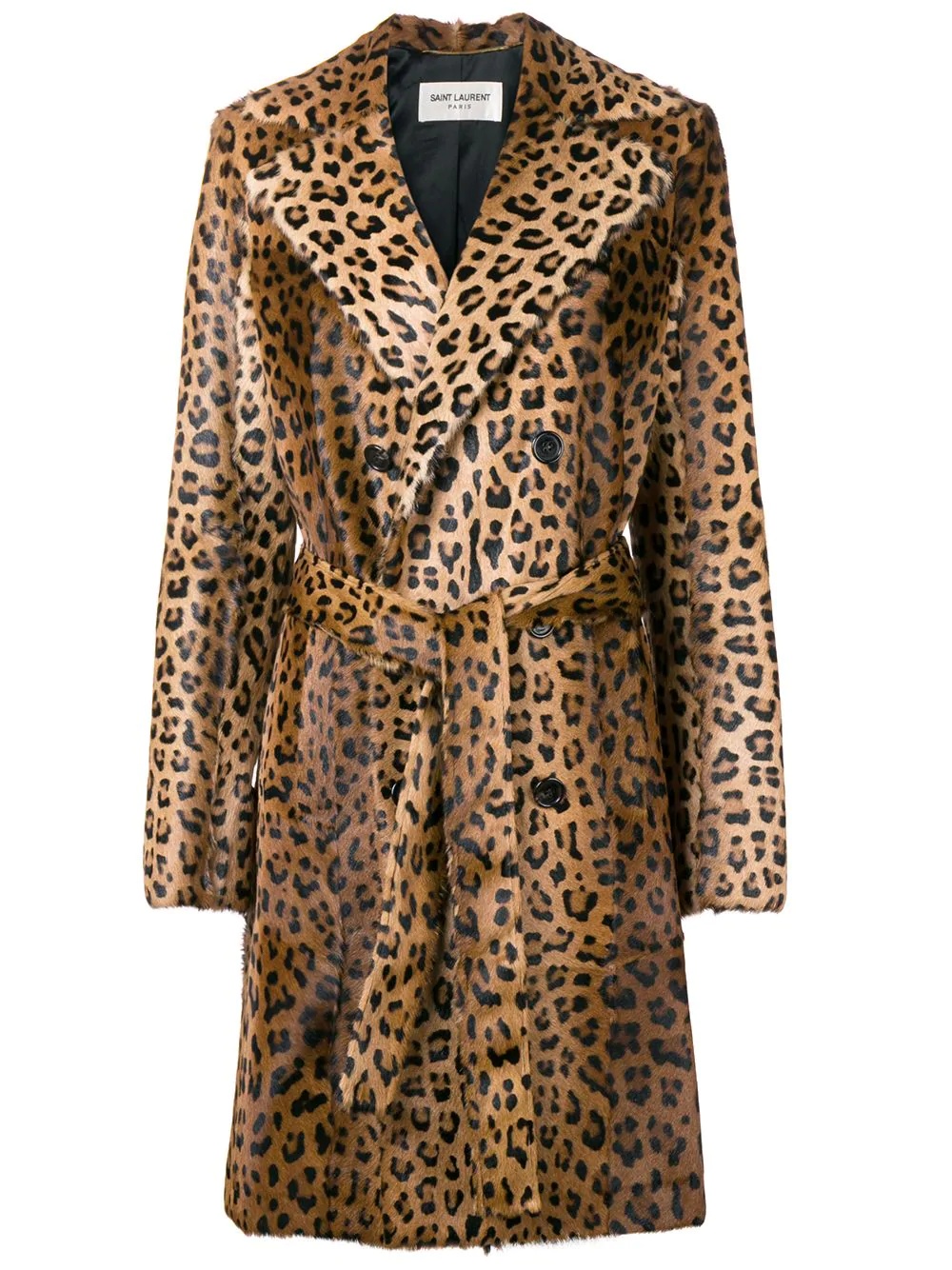 leopard print trench coat - 1