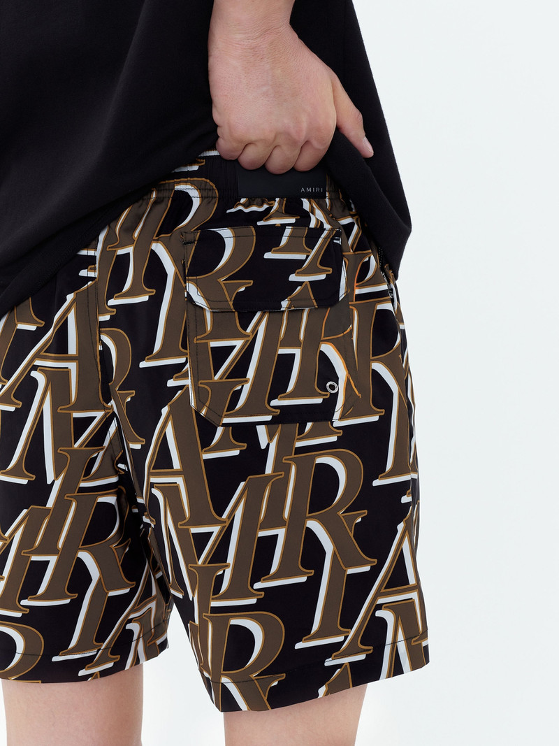 AMIRI STACKED PRINT SWIM TRUNKS 7