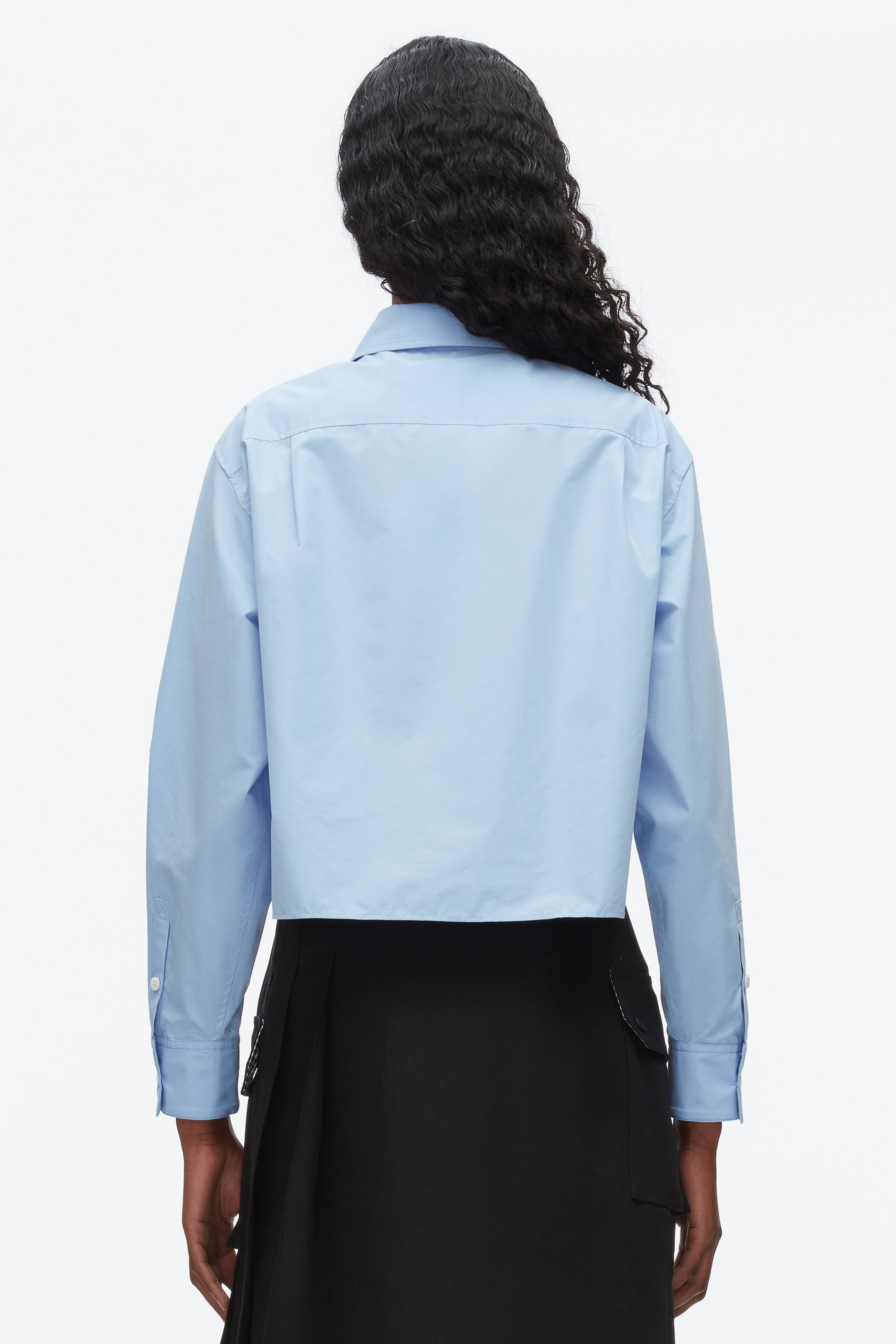 Cropped Shirt with Embroidered Collar - 5