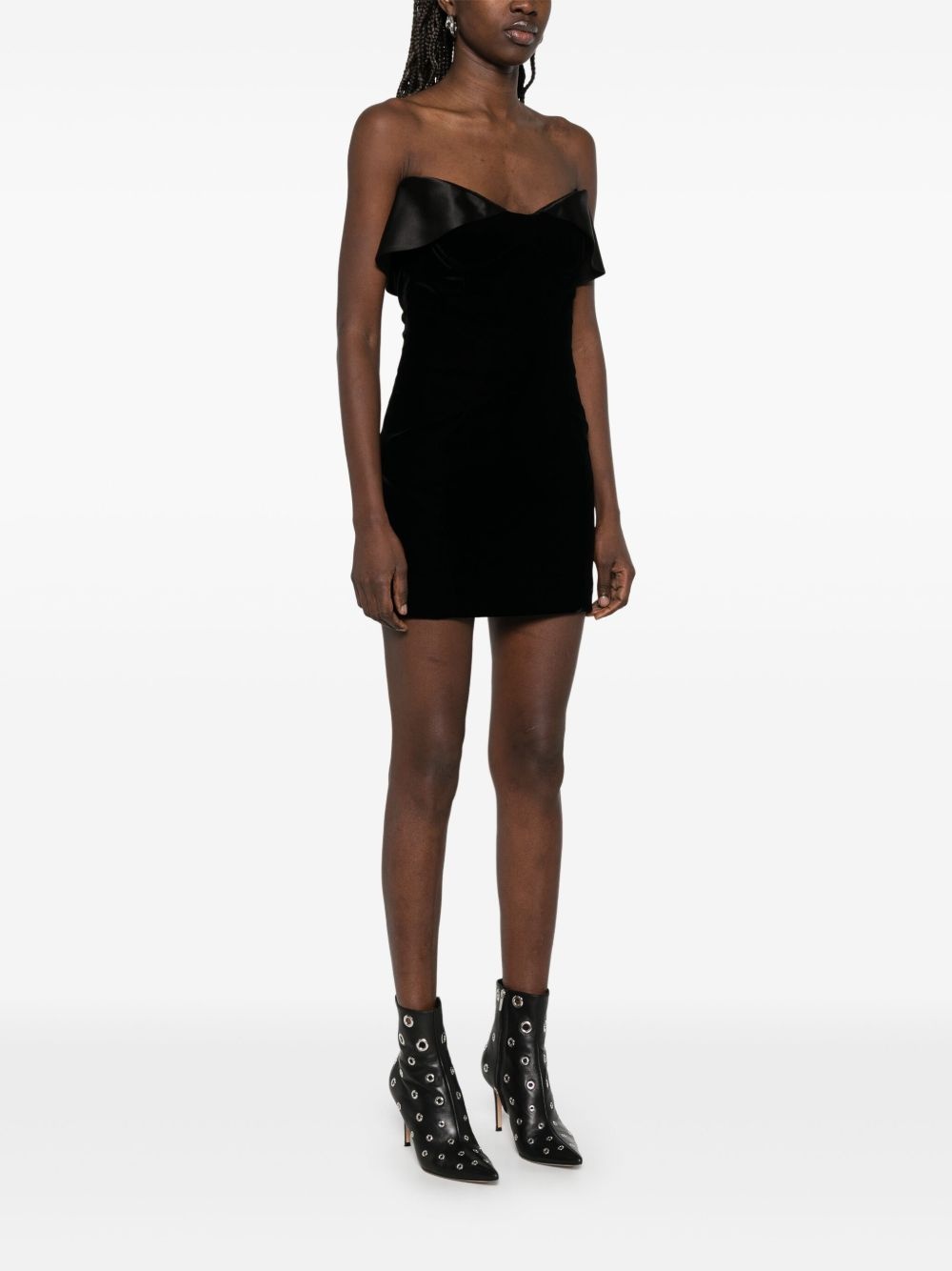velvet mini dress - 3