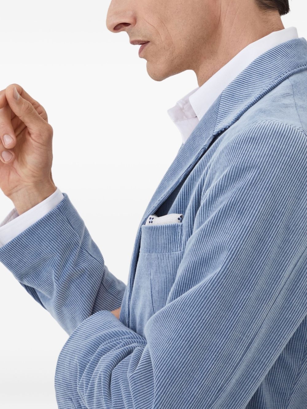 corduroy single-breasted blazer - 5