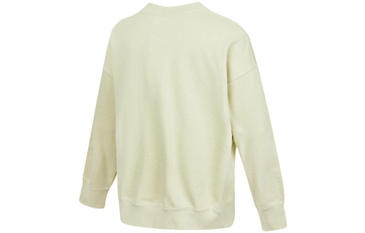 (WMNS) Air Jordan Logoo Loose Knit Round Neck Hoodie 'Olive Green Grey' DM5190-371 - 2