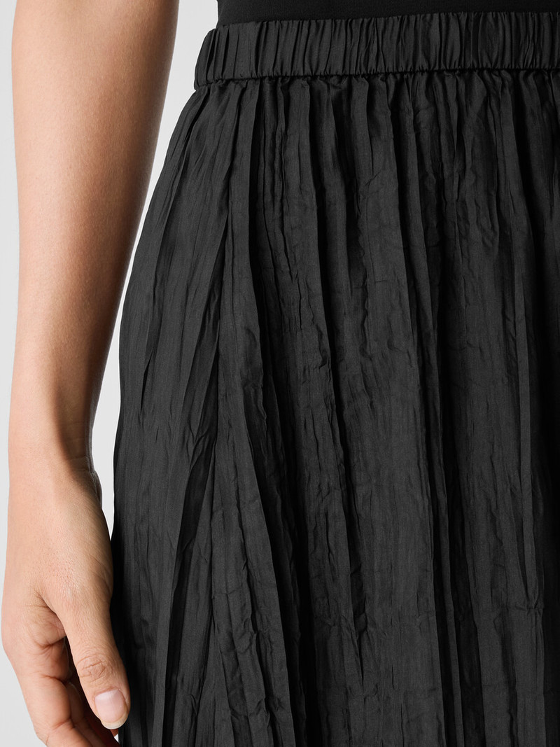 Crushed Silk Flared Skirt 5