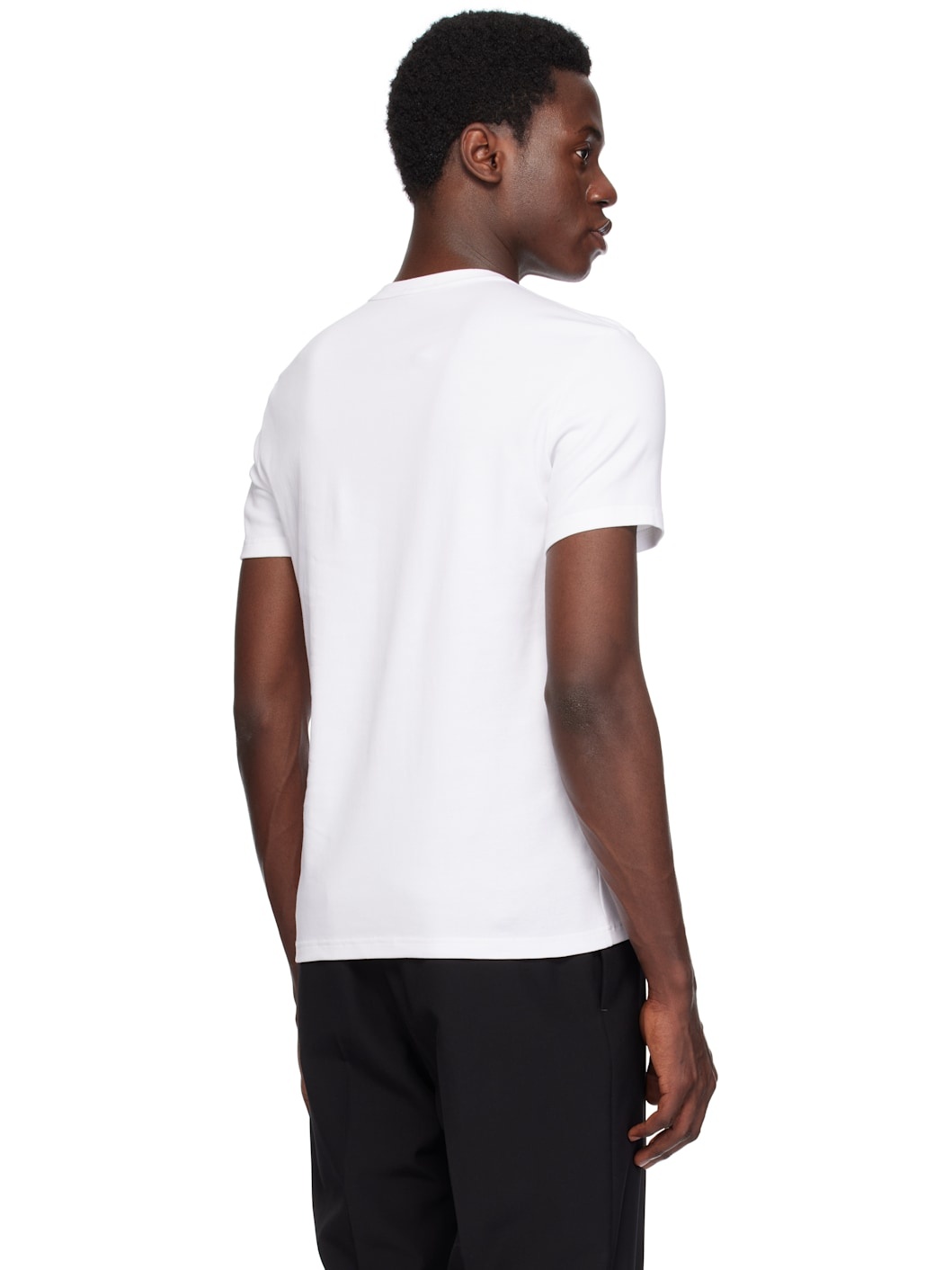 White Cotton Stretch Jersey T-shirt - 3