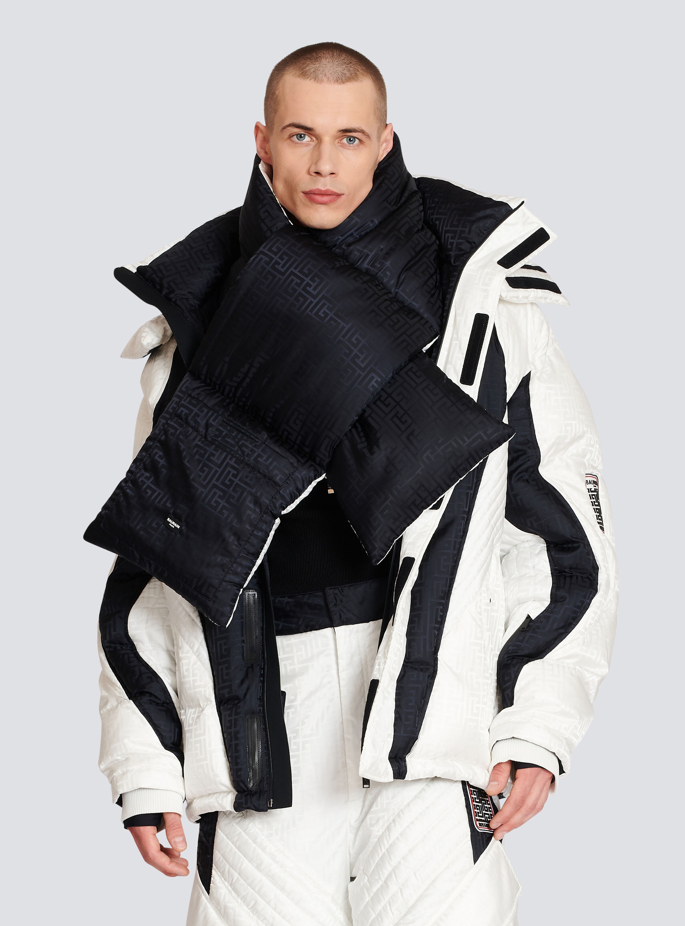Balmain monogram nylon scarf - 2