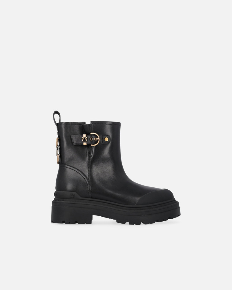 LEATHER BOOTIES WITH LOVE BIRDS LOGO 1