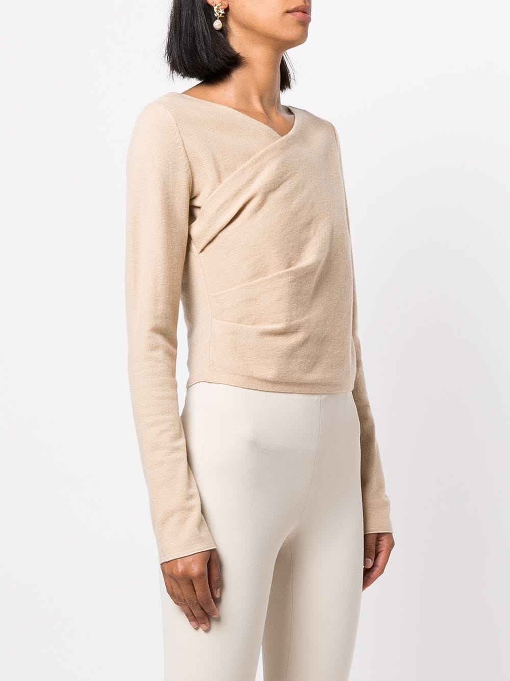 wrap-front knitted top - 3