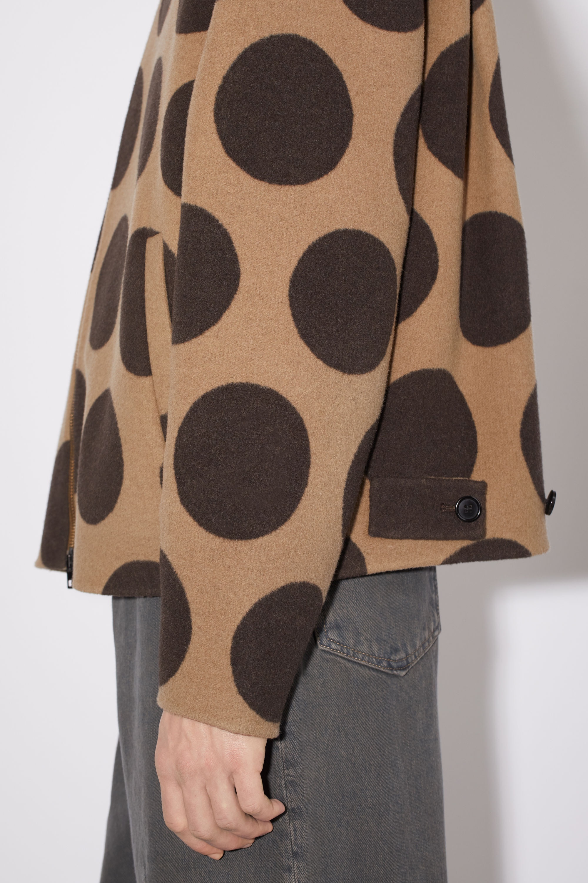 Polka dot wool jacket - Beige/brown - 5