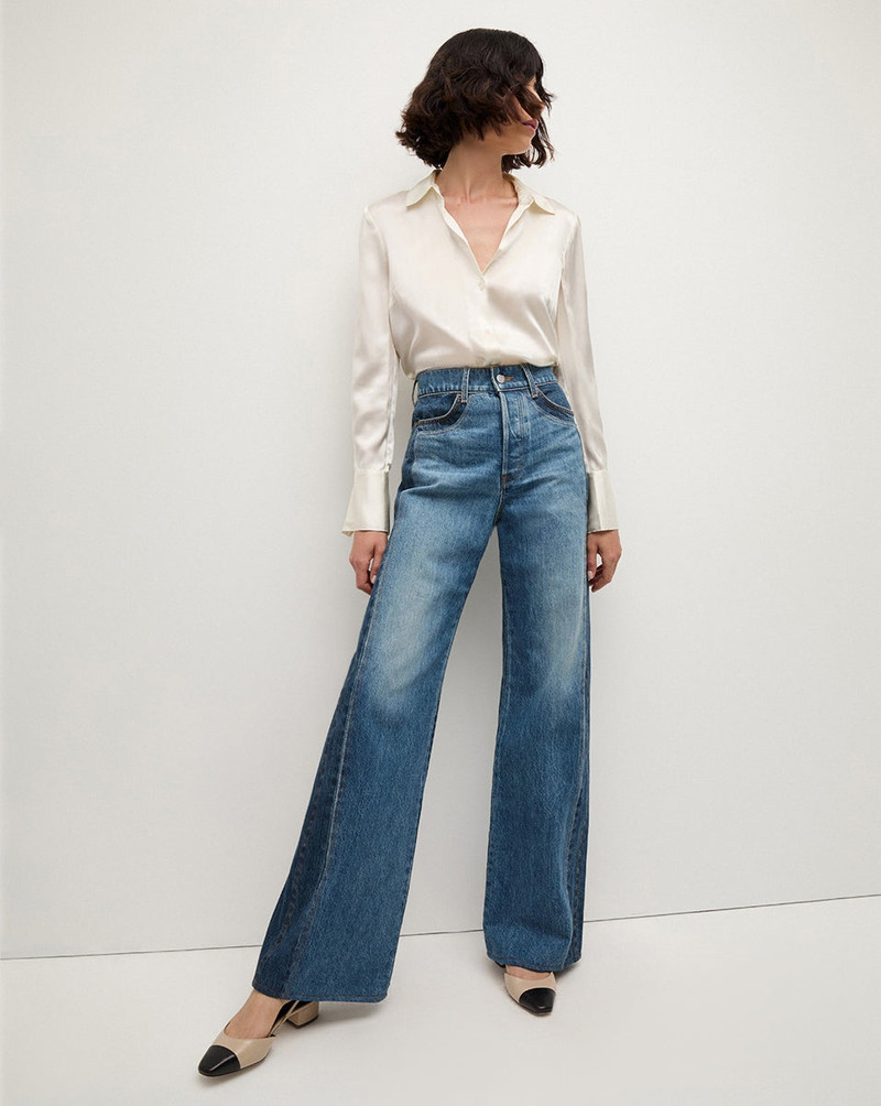 VERONICA BEARD TAYLOR TWO-TONE WIDE-LEG JEAN outlook