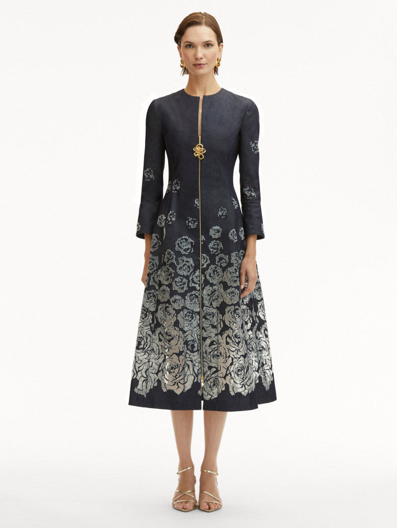 Oscar de la Renta ROSE DEVOR DENIM DRESS - 25SN220RDD_IND | REVERSIBLE