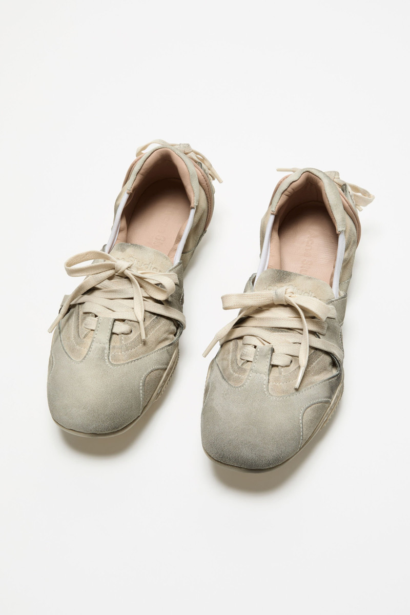 Acne Studios Lace-up suede shoes - Multi White outlook
