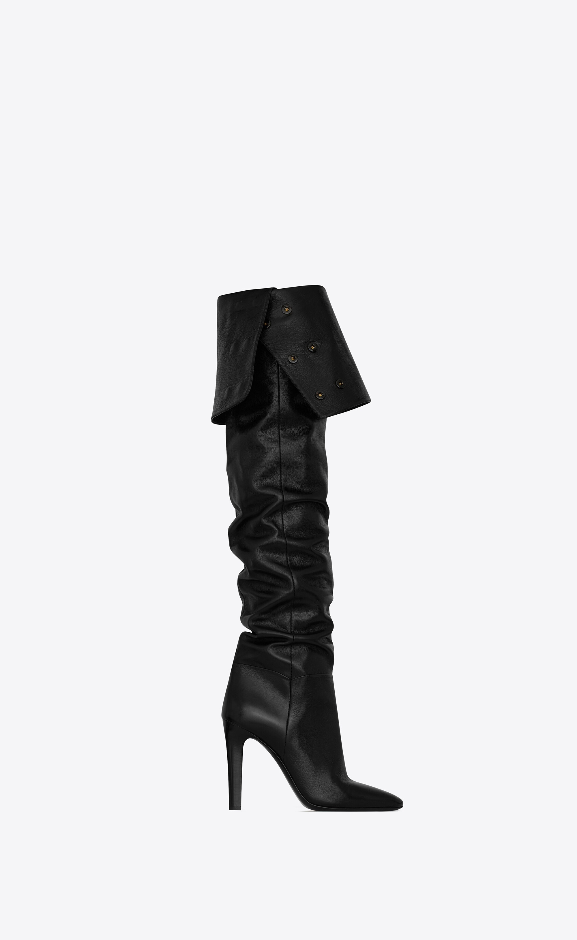 jane over-the-knee boots in shiny grained leather - 2