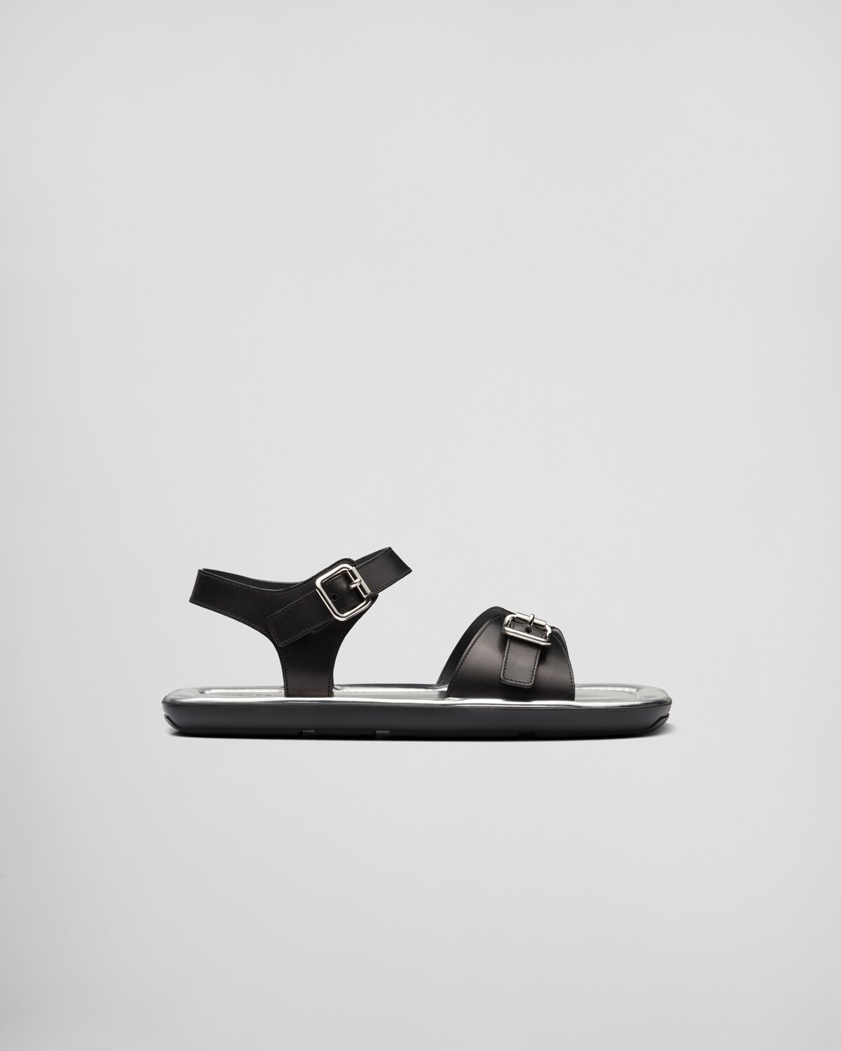Leather double-strap sandals - 1