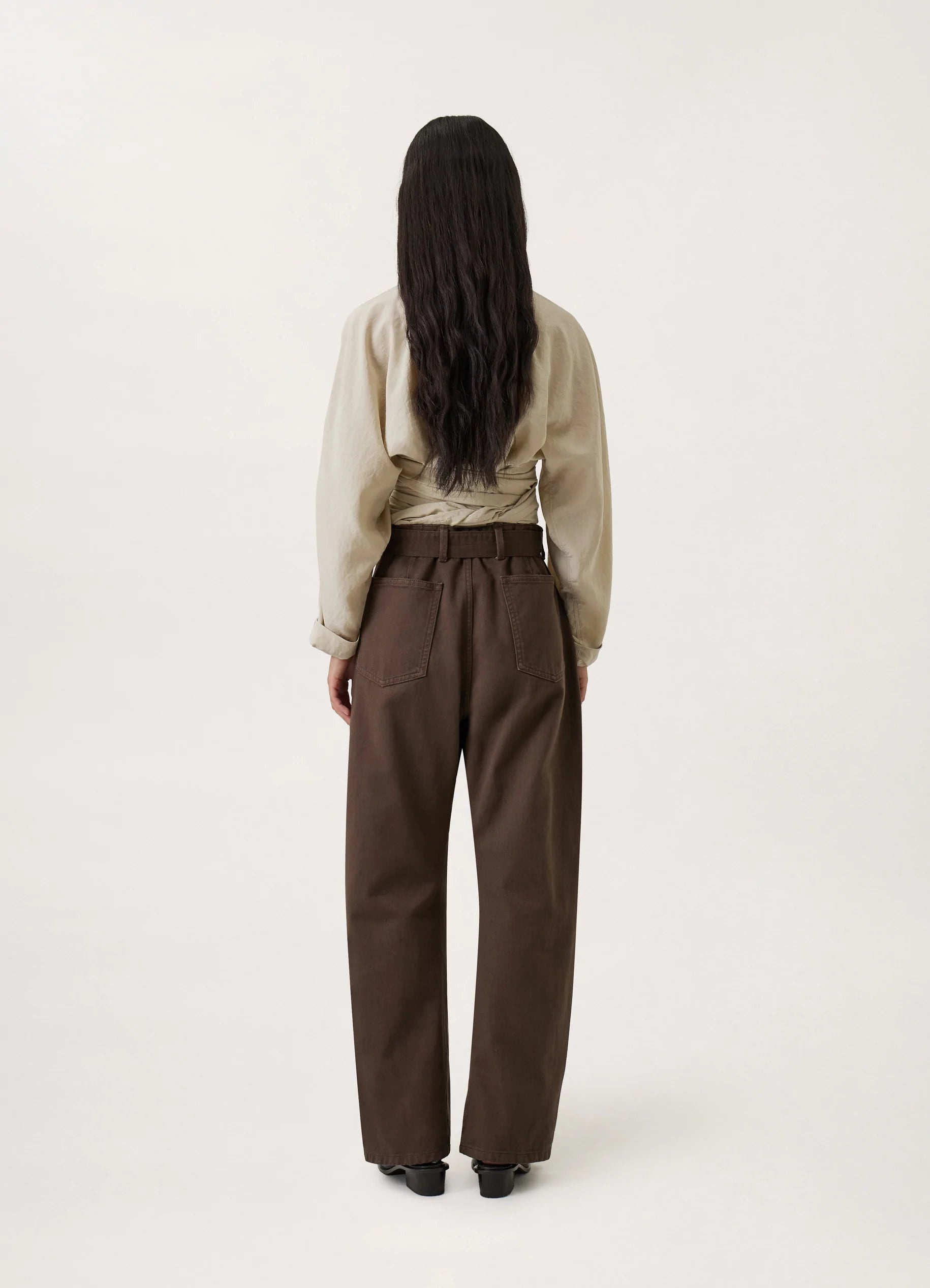 TWISTED BELTED PANTS
GARMENT DYED DENIM - 9