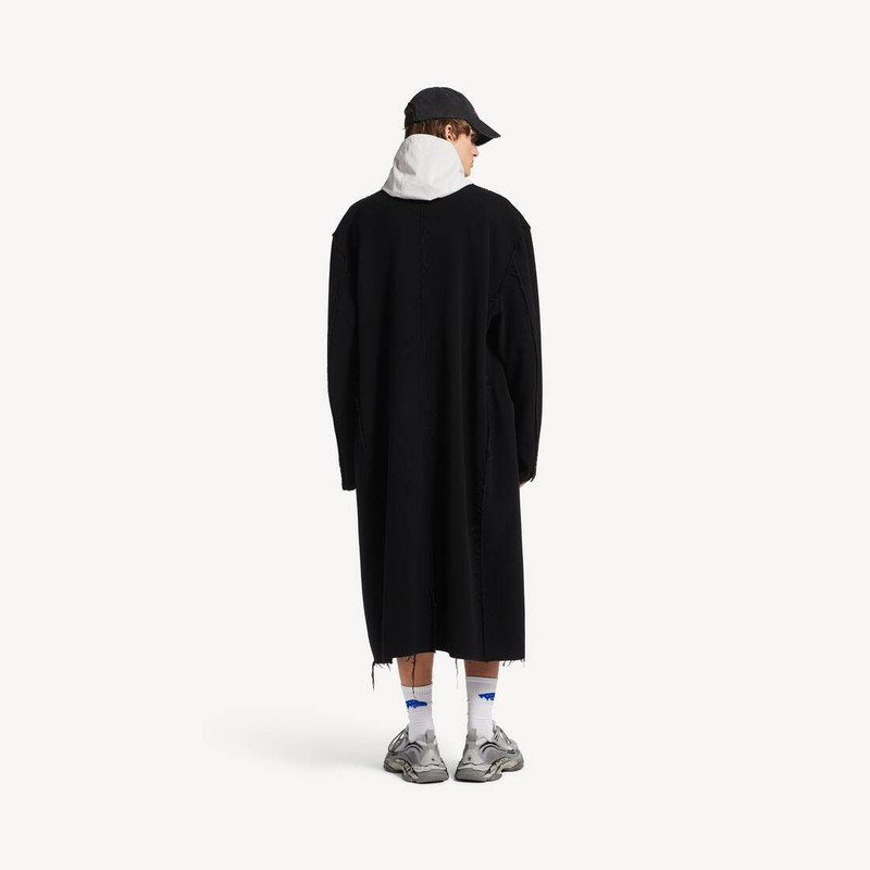 Men's Raw Edge Coat in Black 4