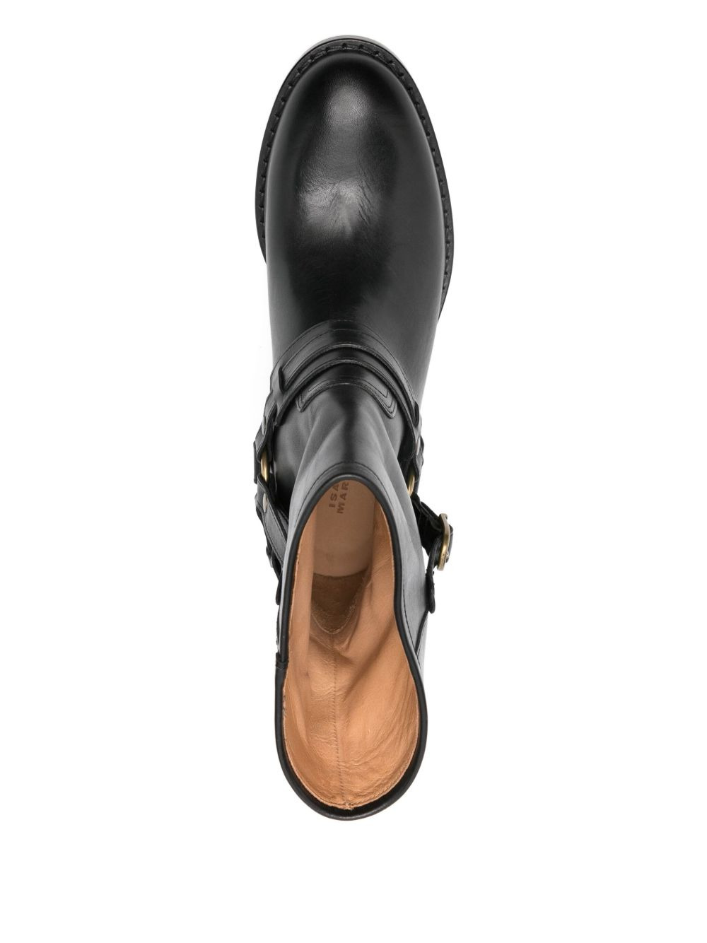 35mm leather biker boots - 4