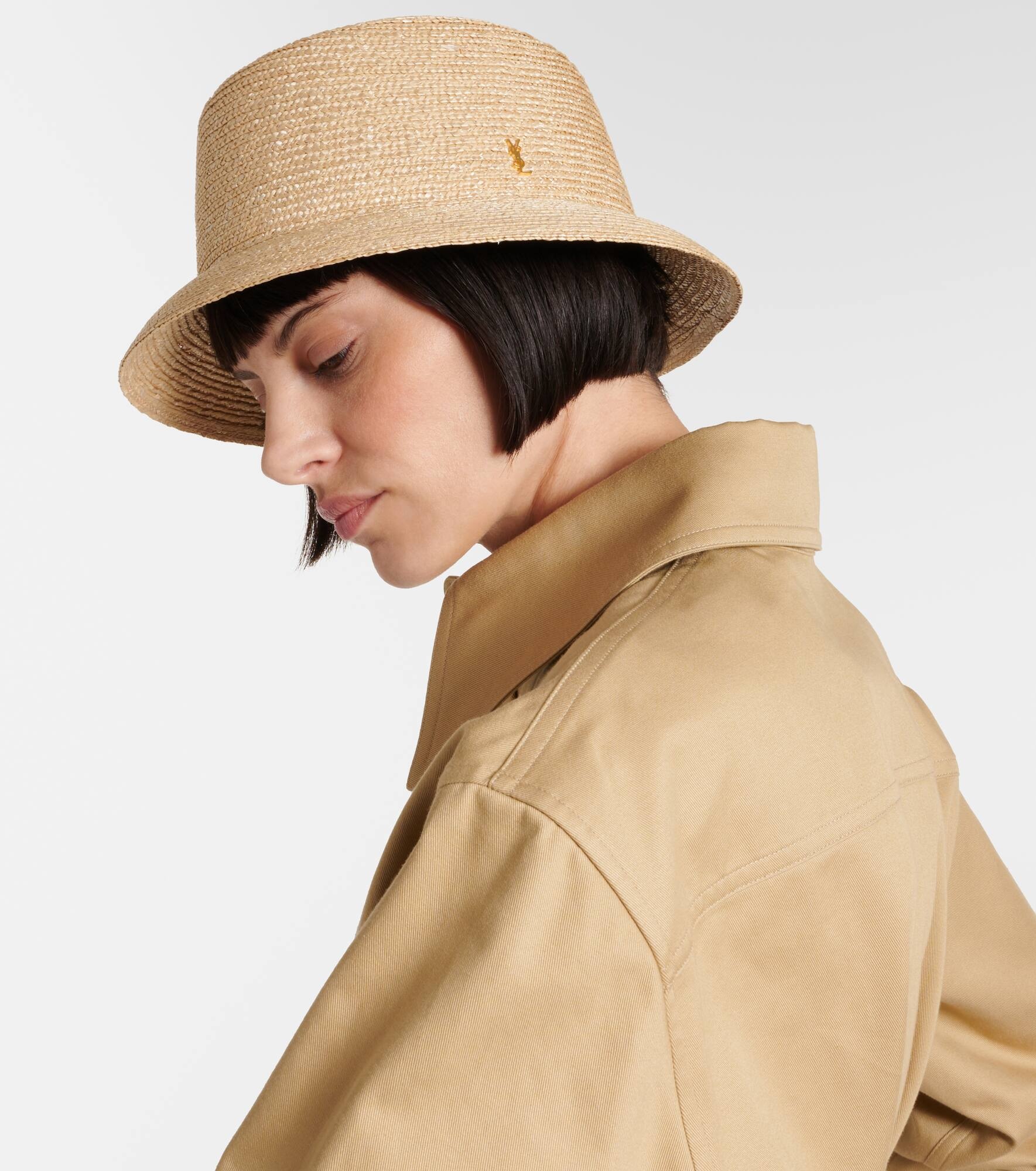 Logo straw bucket hat - 2