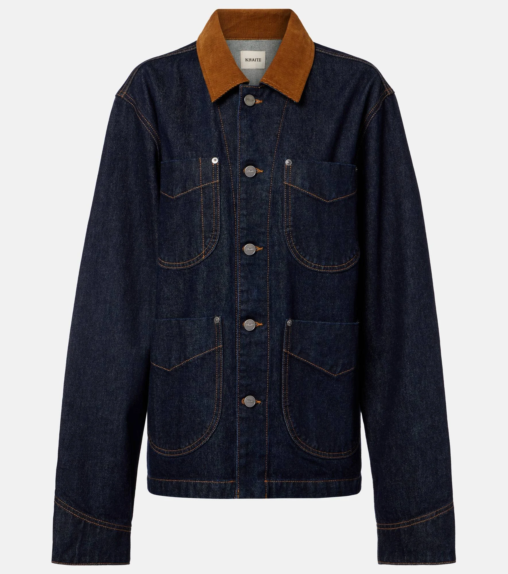 Wyatt corduroy-trimmed denim jacket - 1