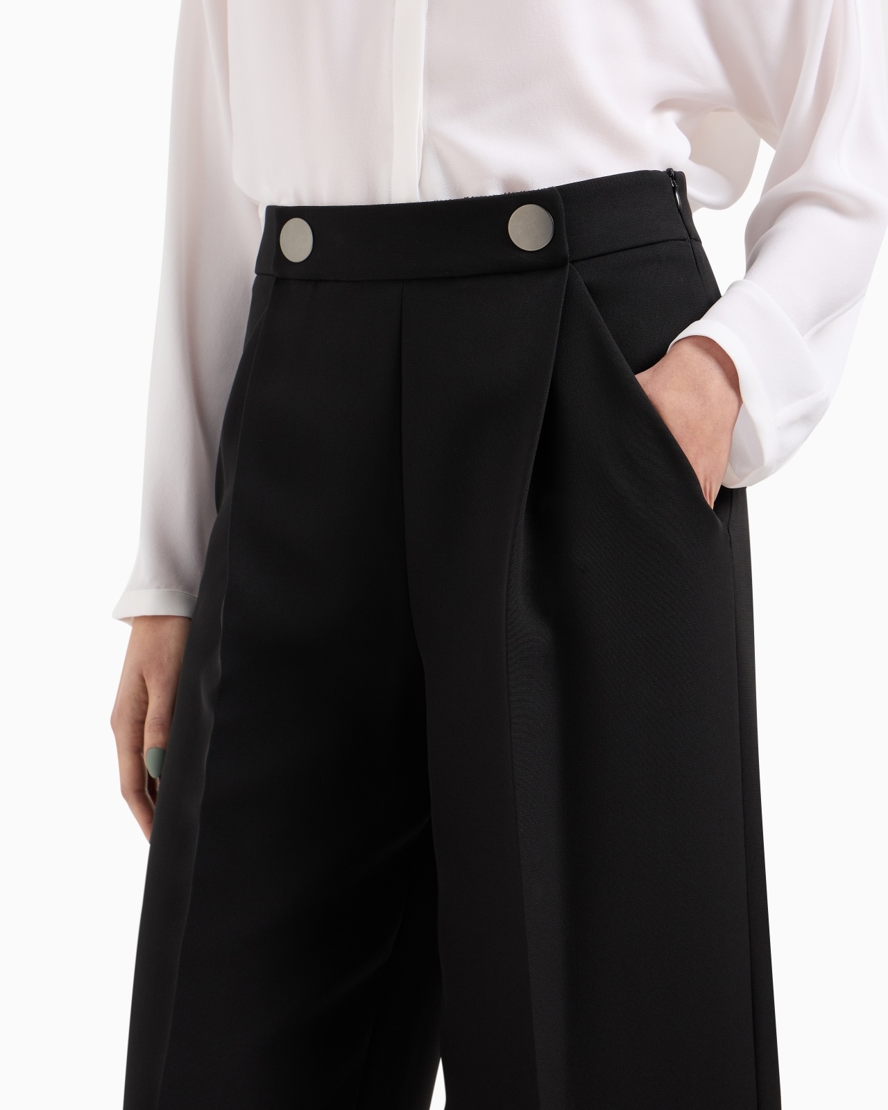 SINGLE-PLEAT, SILK CRÊPE CADY TROUSERS - 5