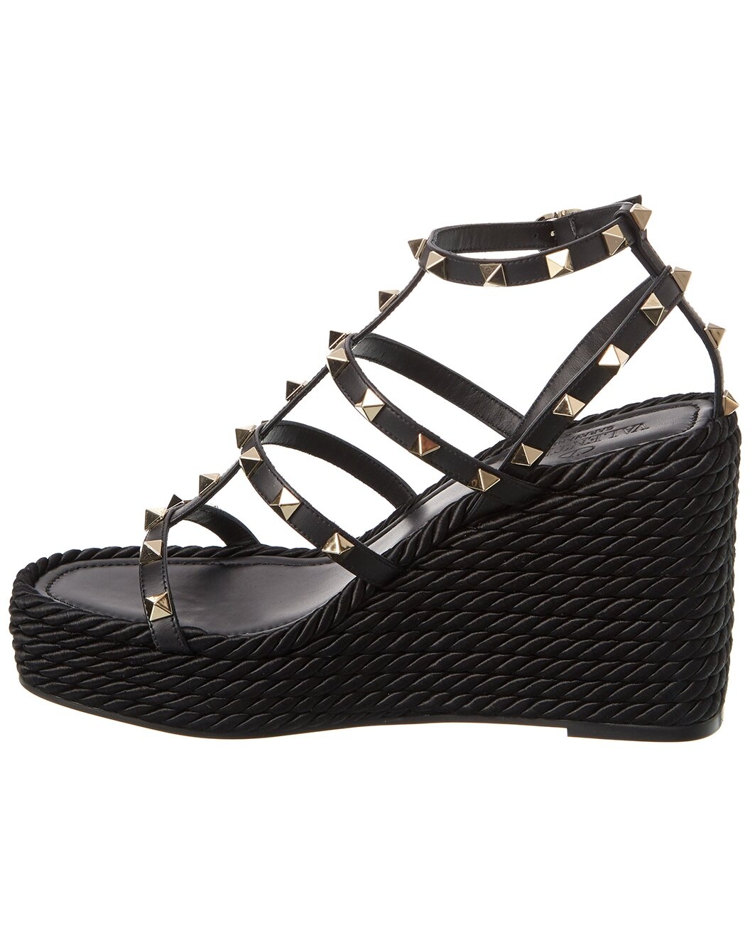 Valentino Rockstud 95 Leather Wedge Sandal - 2