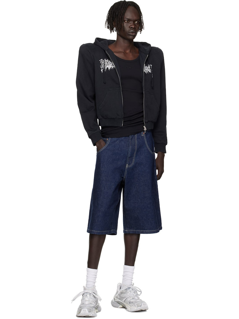 VETEMENTS Black Cradle of Filth Logo Extreme Shoulder Hoodie outlook