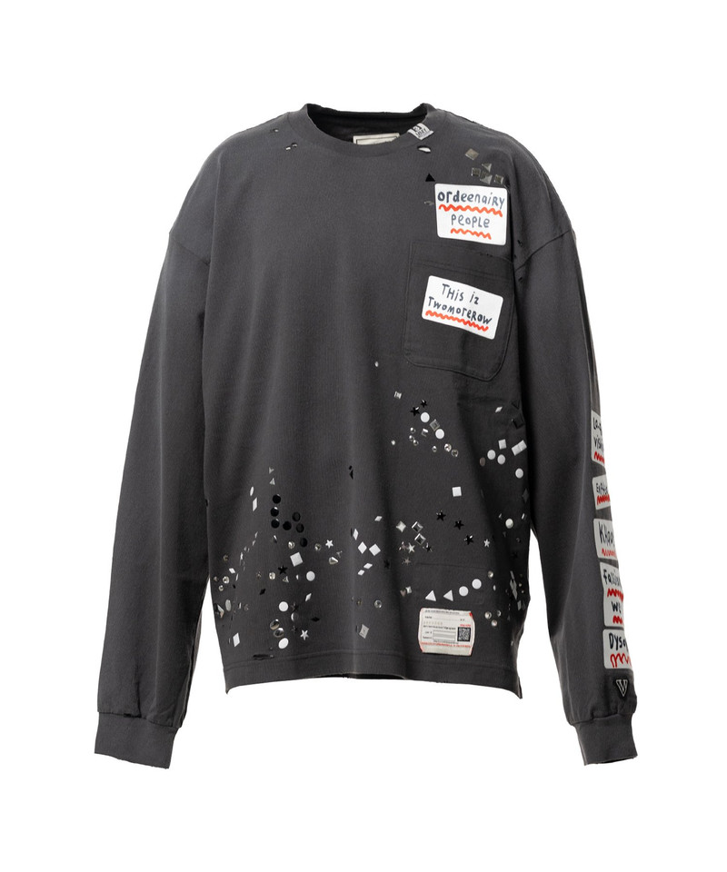 Embellished Sticker Long Sleeve T-shirt 16