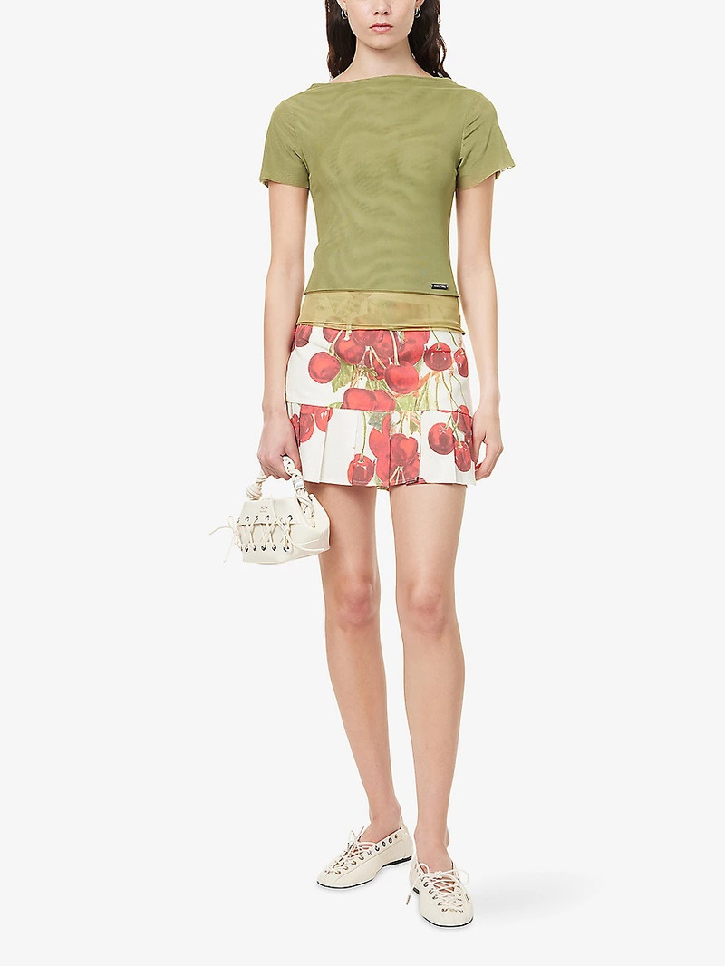 House of Sunny Multi-Layer Short-Sleeve Stretch-Mesh Top outlook