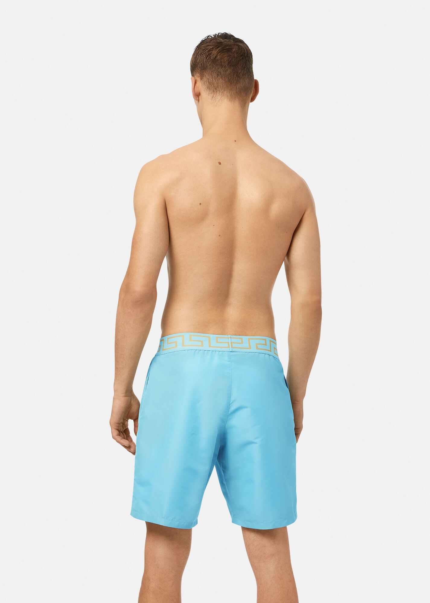 Mid-length Greca Border Swim Shorts - 3