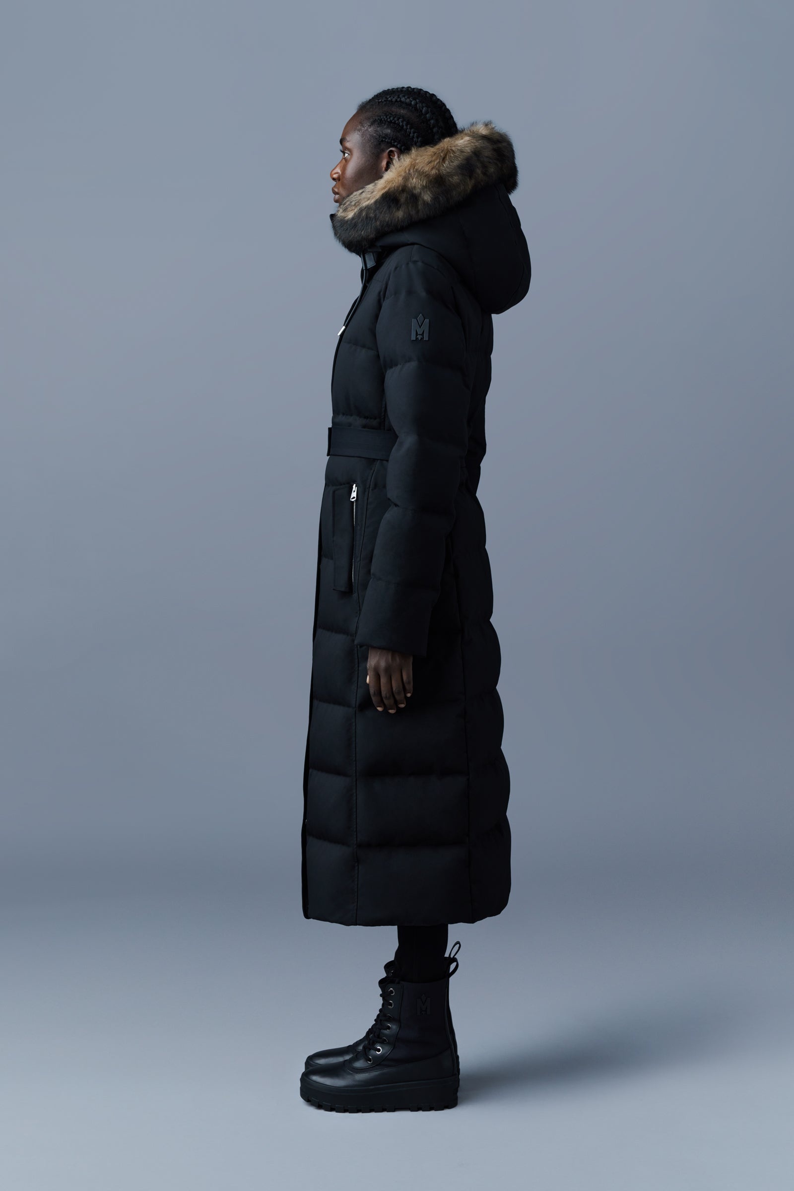 SHYLA 2-in-1 down coat with removable bib and sheepskin trim - 3