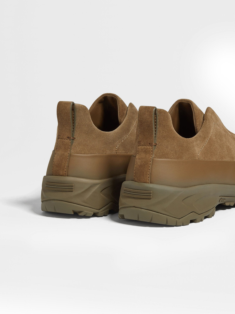 ZEGNA KHAKI SUEDE TRIPLE STITCH™ MONTE SNEAKERS outlook