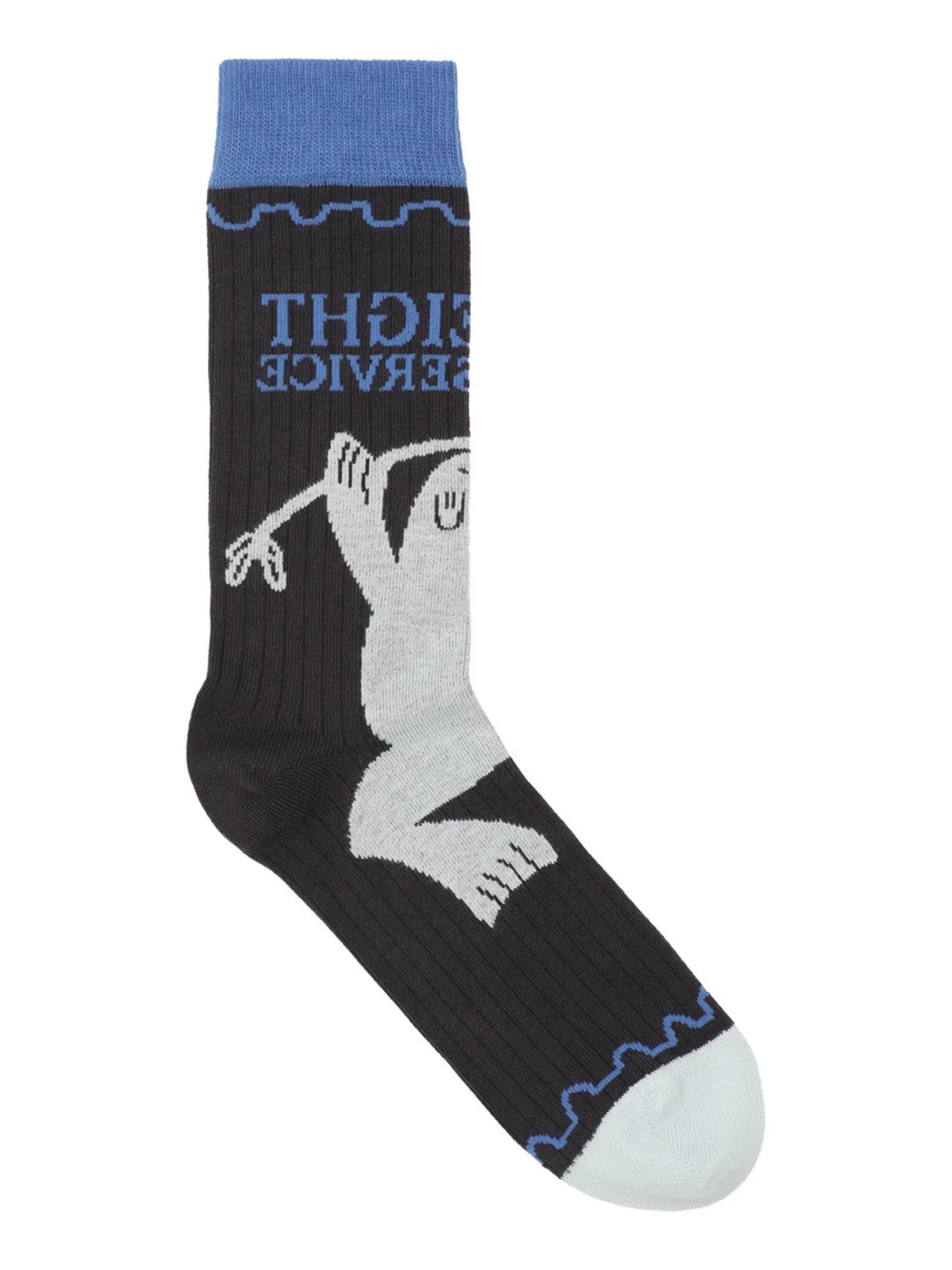 FLYWEIGHT SOCK - BLACK POSTAL GREY - 1