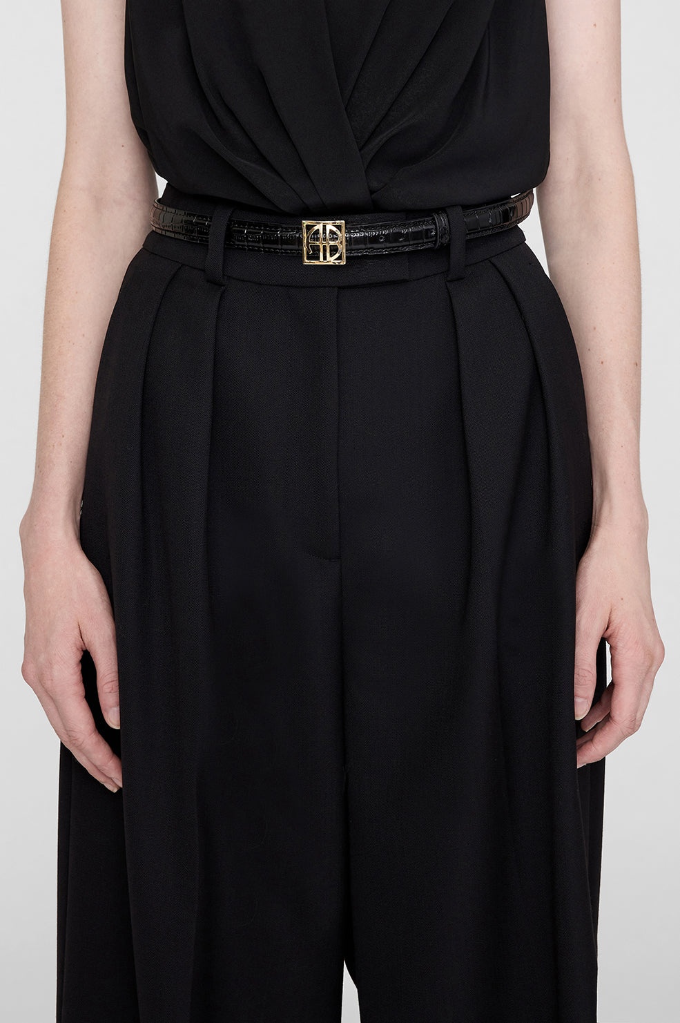 Monogram Belt - Black Embossed - 5