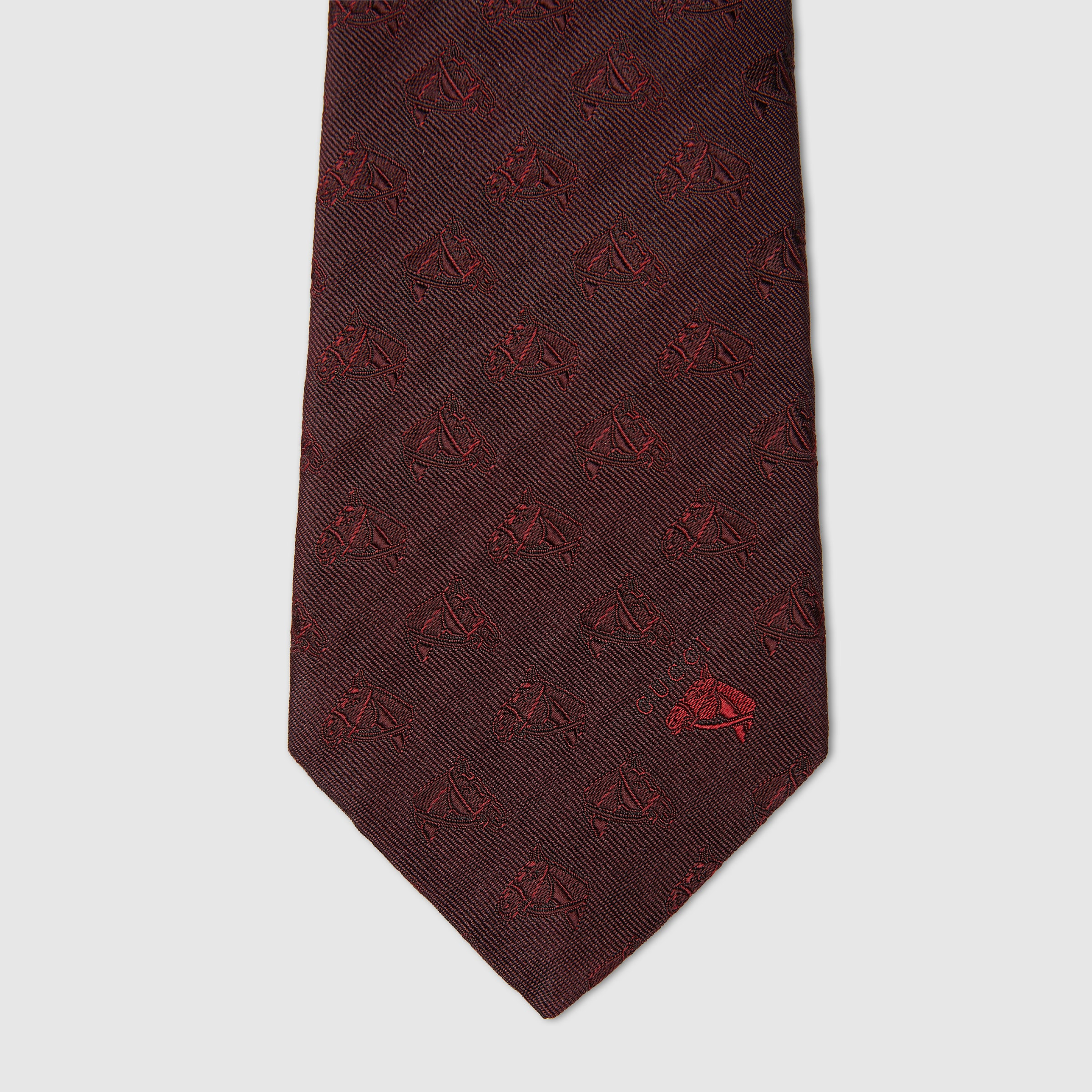 Equestrian silk jacquard tie - 4