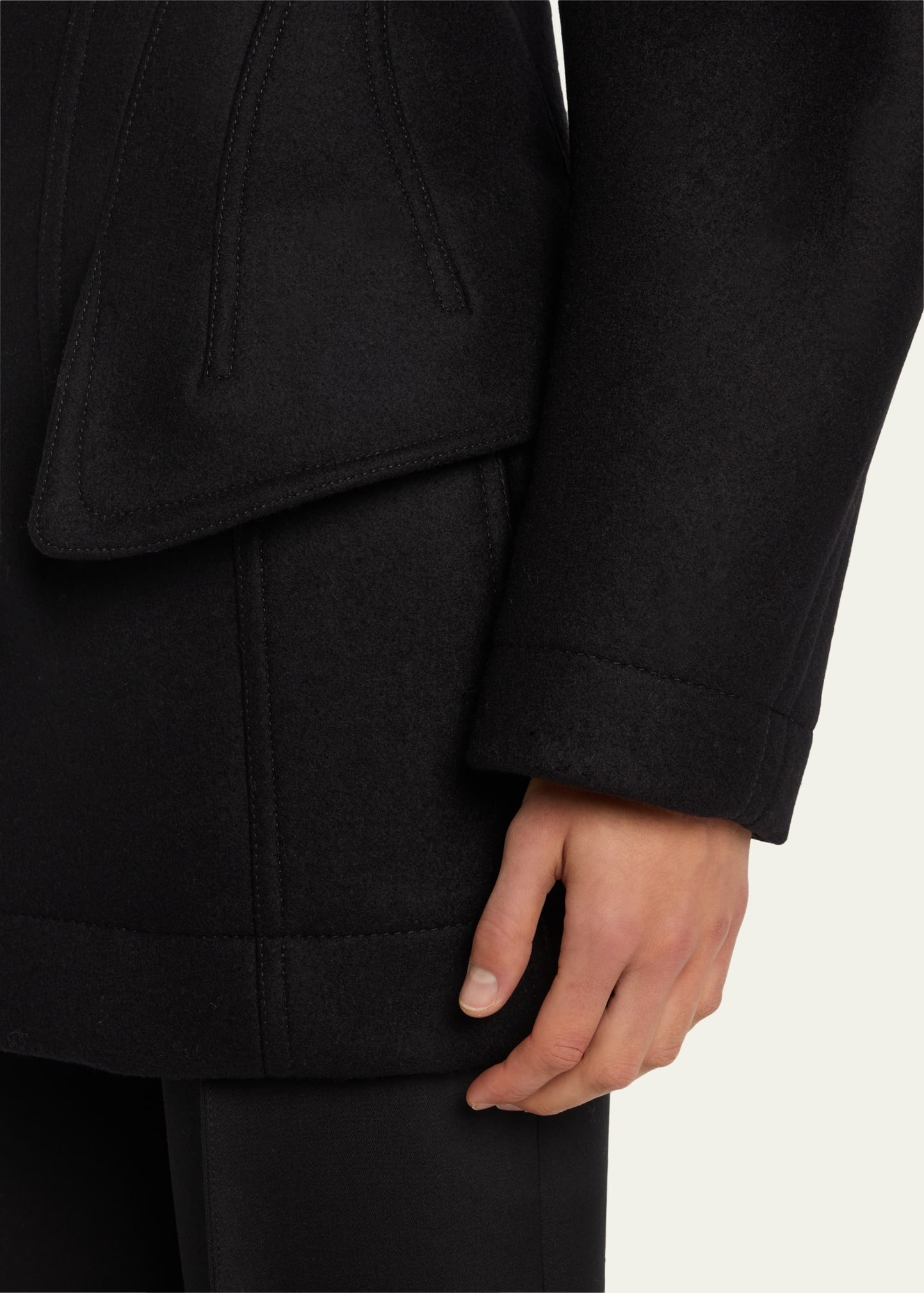 Circle-Cut Wool Blazer Jacket - 5