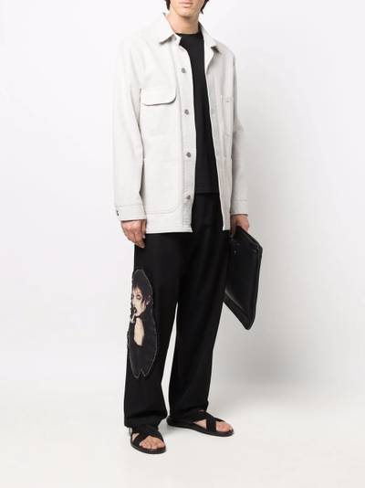 Yohji Yamamoto drawstring straight-leg trousers outlook