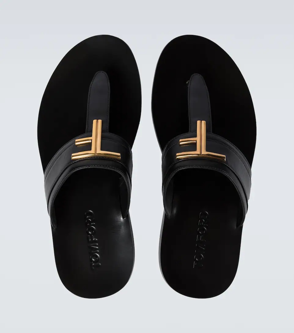 Leather thong sandals - 4