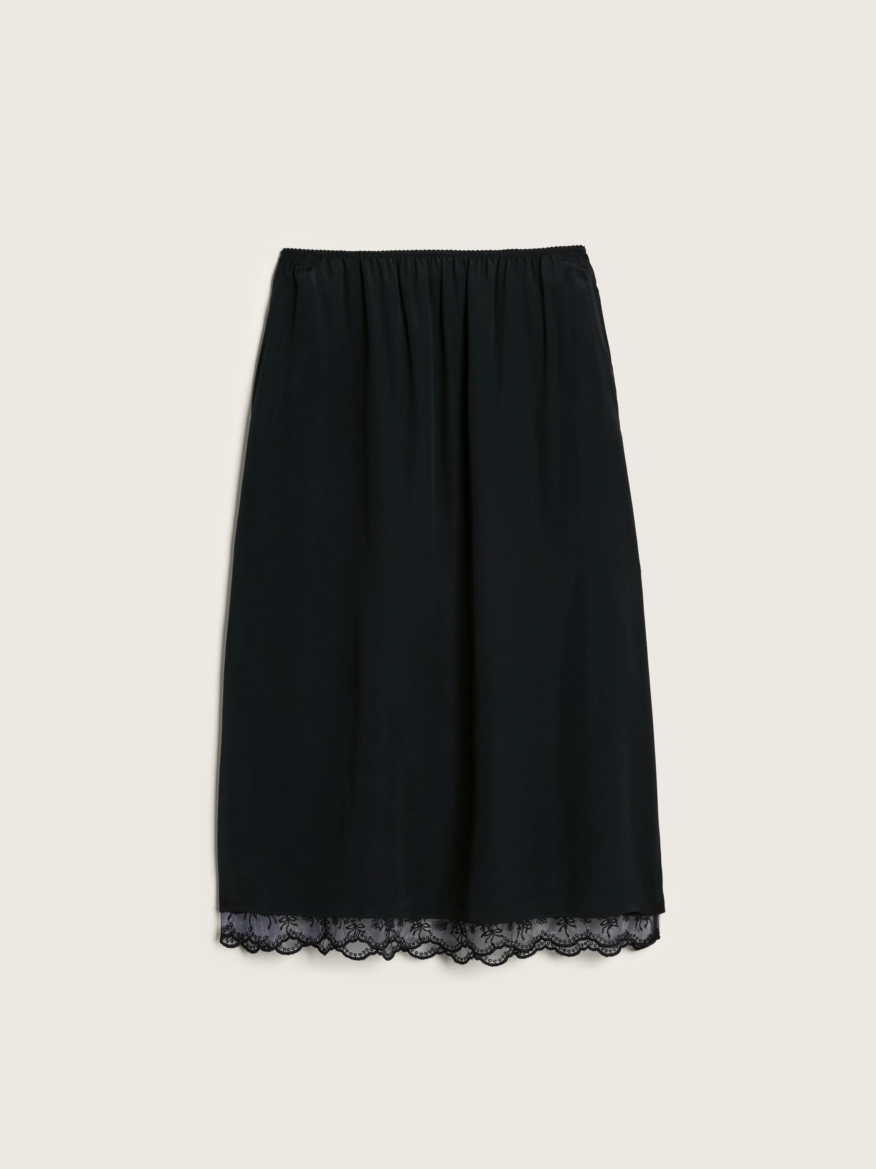 Lace Trim Negligee Skirt - 1