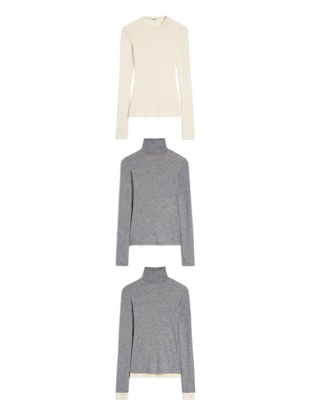 wool layered T-shirt - 5