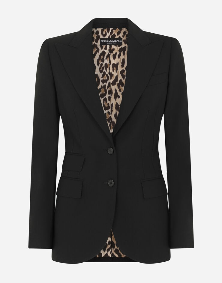 Single-breasted woolen Turlington blazer - 3